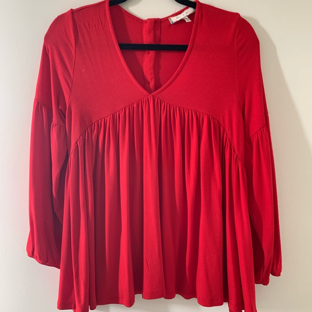 Altar’d State Flowy Red Long Sleeve